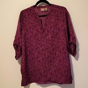 Chicos Size 1 (M) (8) Blouse/Plum